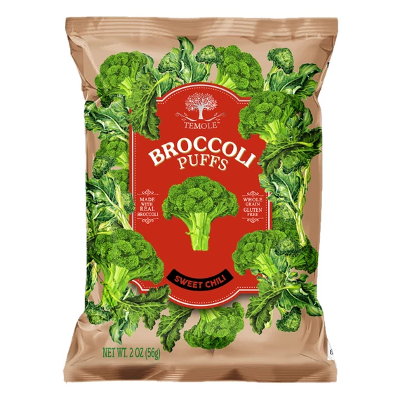 broccoli, sweetchili, növényi, chips, snack, vegan, 